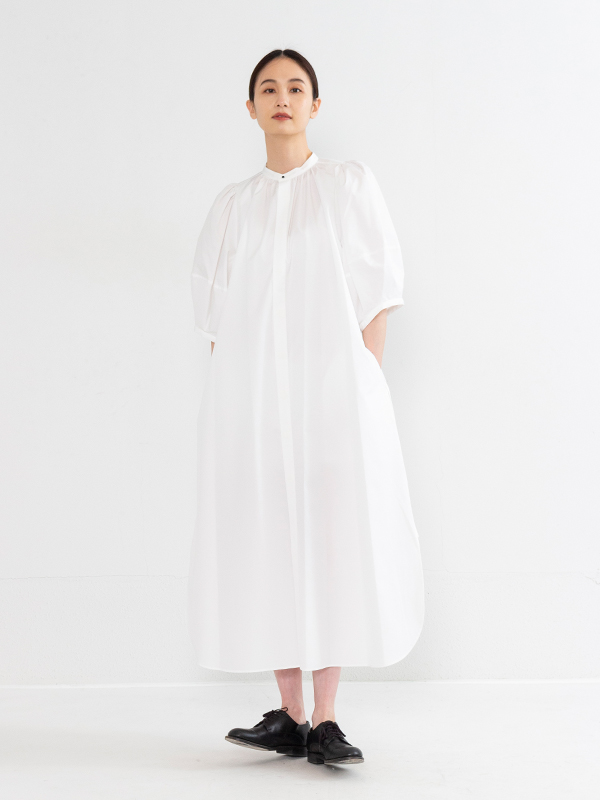 HYKE T/C BALLOON SLEEVE DRESS ワンピース-