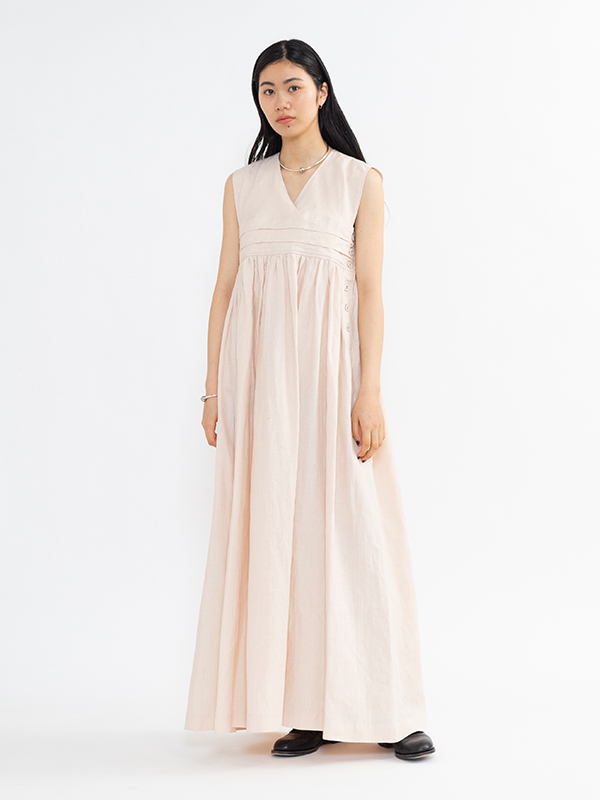 新品 •試着のみ【HYKE / ハイク】LINEN MAXI DRESS-