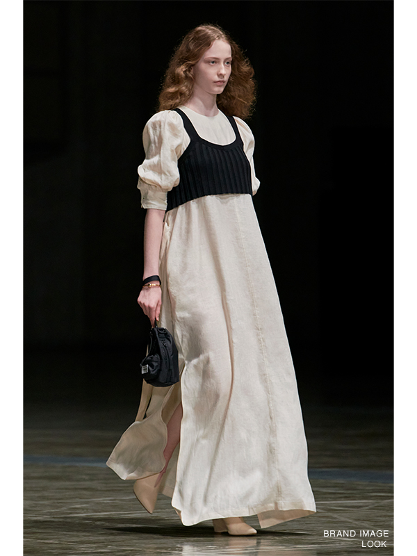 LINEN BALLON SLEEVE MAXI DRESS-リネンバルーンスリーブマキシドレス