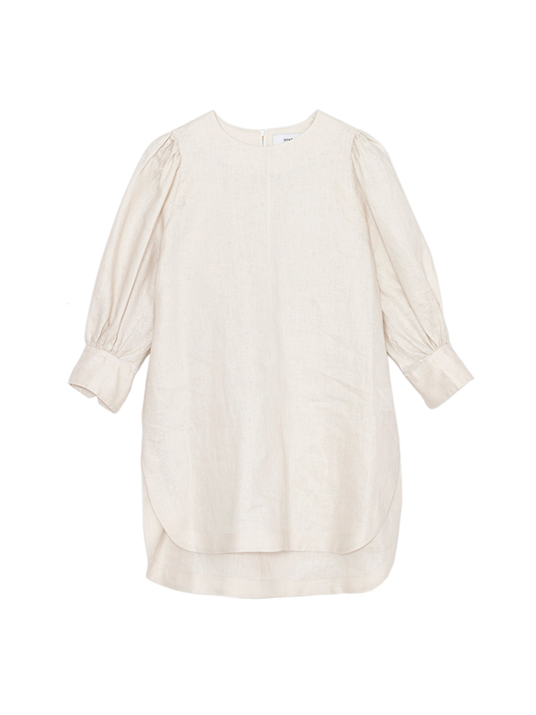 LINEN BALLON SLEEVE BLOUSE-リネンバルーンスリーブブラウス-HYKE