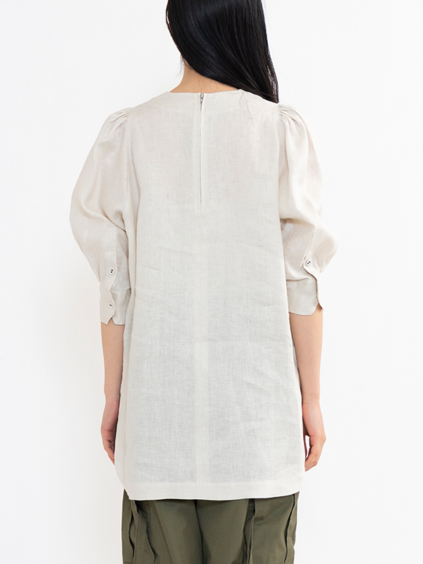 HYKE(ハイク)】 LINEN BALLOON SLEEVE BLOUSE | vrealitybolivia.com