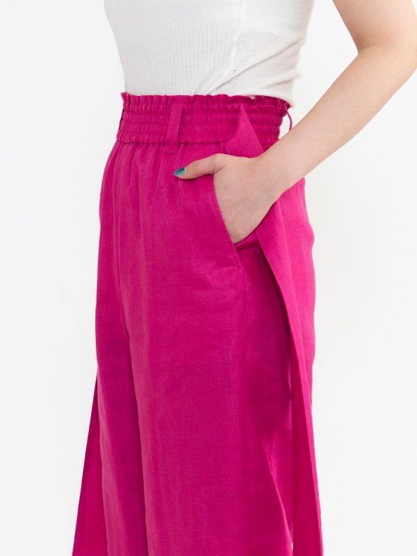 LINEN WIDE LEG PANTS-リネンワイドレグパンツ-HYKE（ハイク）通販| st company