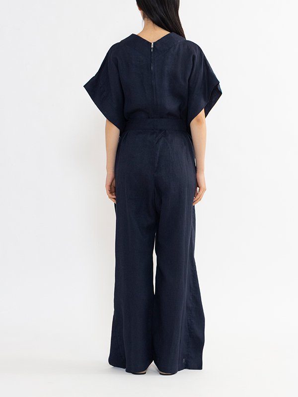 LINEN JUMPSUIT-リネンジャンプスーツ-HYKE（ハイク）通販| st company