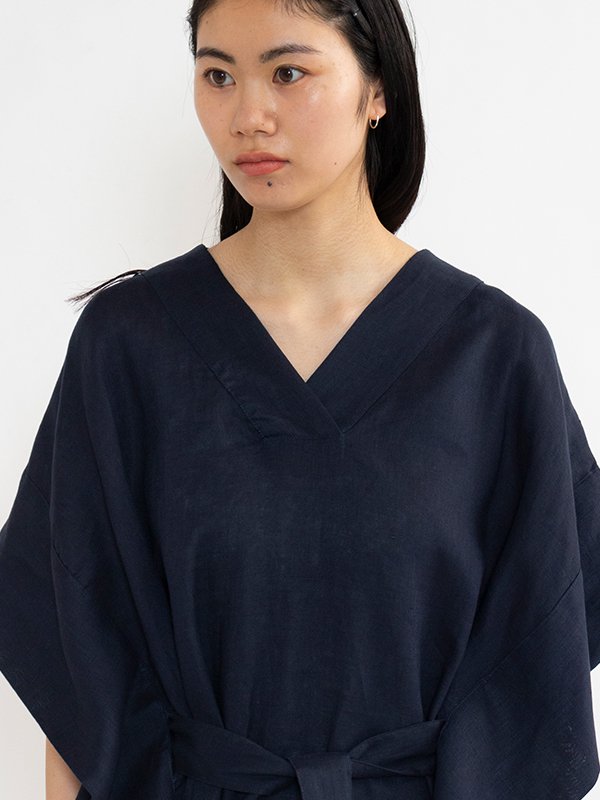 ☆HYKE(ハイク)☆LINEN PONCHO リネンポンチョ-