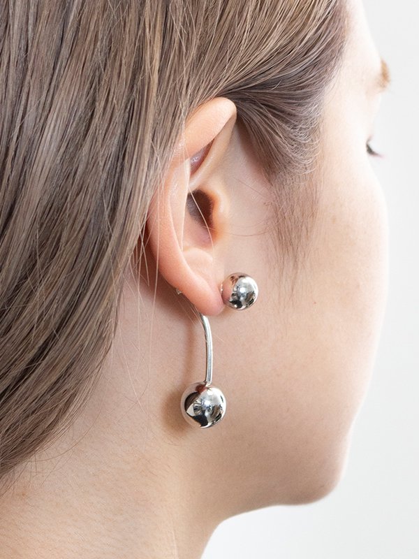 HANGING BALL EARRINGS(SILVER)-ハンギングボールイヤリング-HYKE