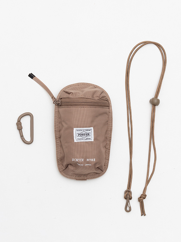 フラワーB ブルーグレイ PORTER HYKE ARM POUCH 24cm ネックポーチ