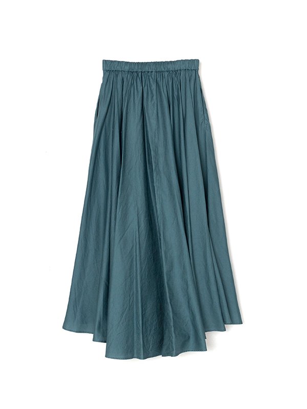 Micro cotton satin gathered skirt-マイクロコットンサテンギャザー