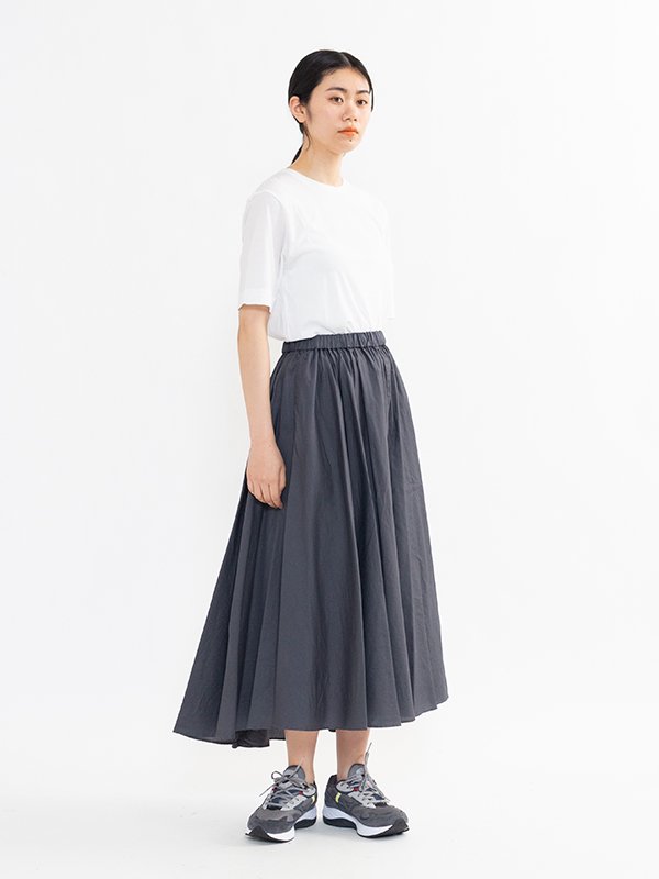 Micro cotton satin gathered skirt-マイクロコットンサテンギャザー