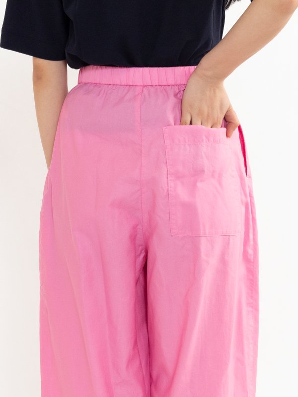 Micro cottonn satin tucked wide pants-マイクロコットンサテンタック