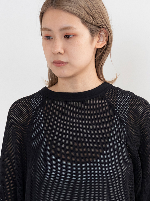 送料無料（一部地域を除く）】 PHEENY Basket mesh raglan sleeve (IVY