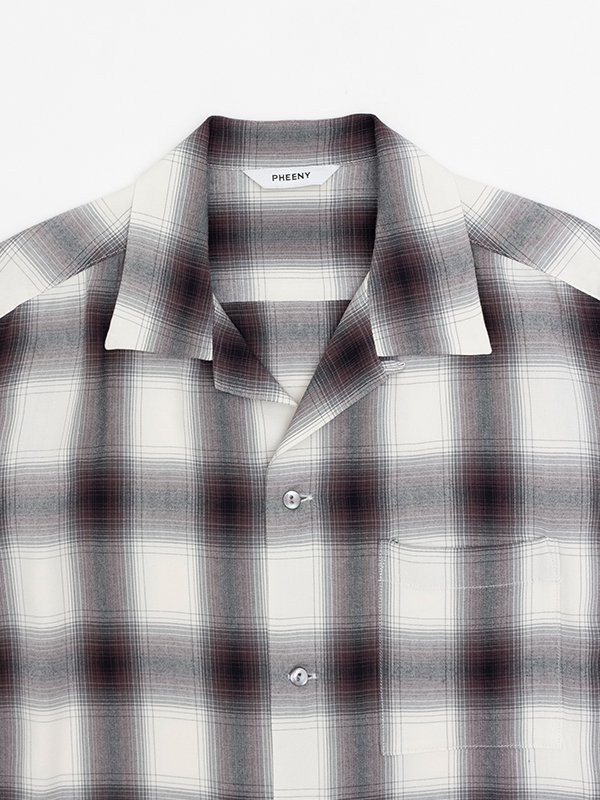 Rayon ombre check shirt-レーヨンチェックシャツ-PHEENY（フィーニー 