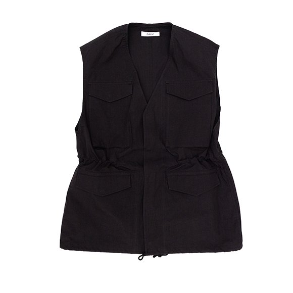 Cotton nylon dump field jacket vest-コットンナイロンダンプ