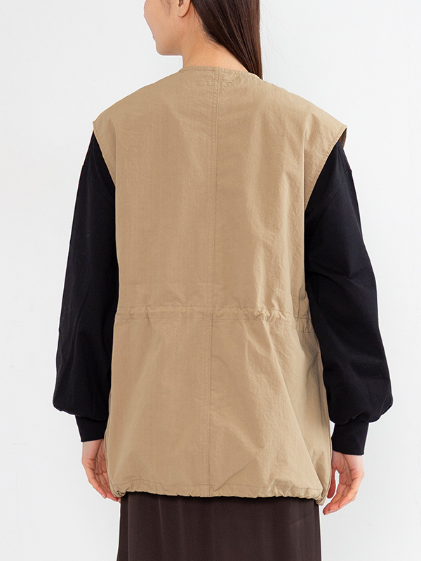 Cotton nylon dump field jacket vest-コットンナイロンダンプ