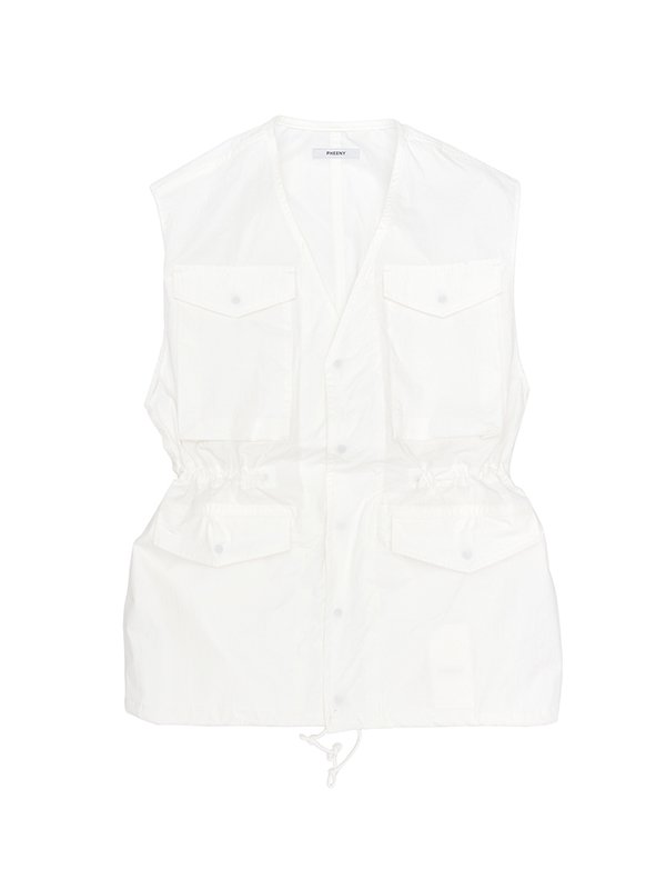 Cotton nylon dump field jacket vest-コットンナイロンダンプ