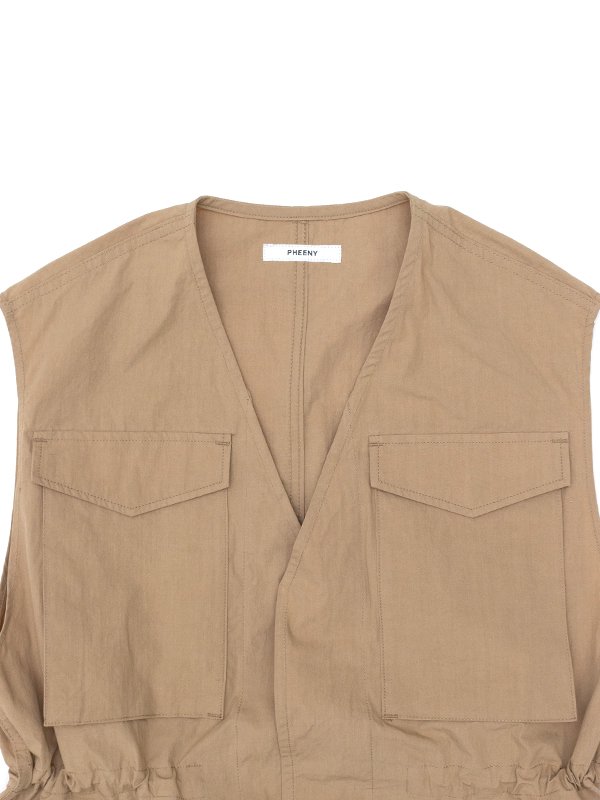 Cotton nylon dump field jacket vest-コットンナイロンダンプ