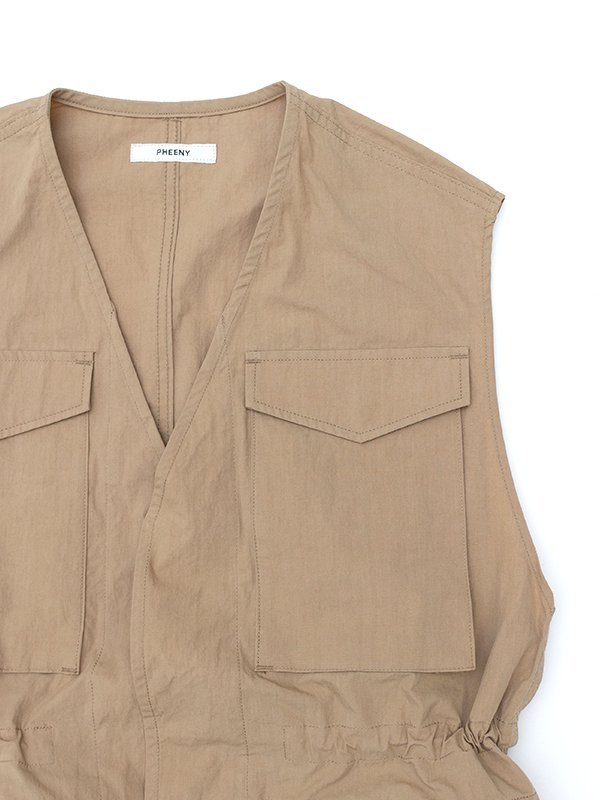 Cotton nylon dump field jacket vest-コットンナイロンダンプ