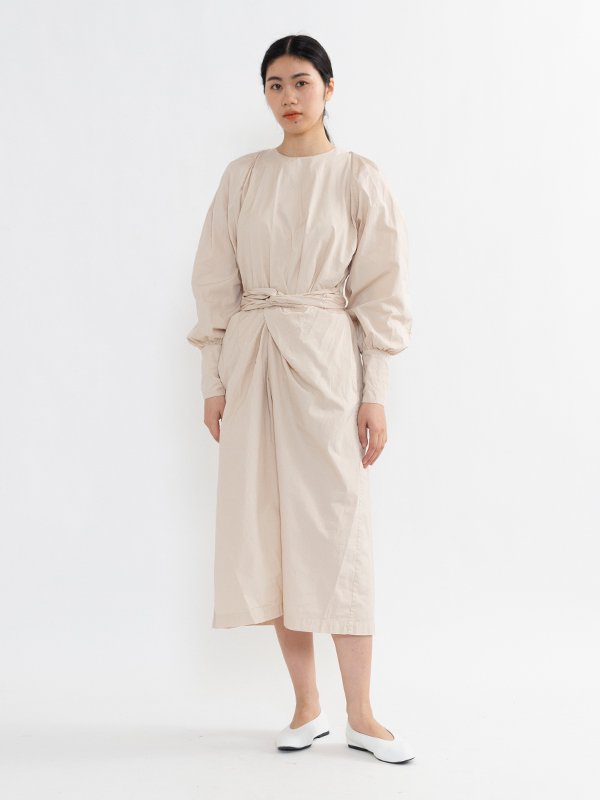 Survin cotton broadcloth geometry sleeve wrapped dress-コットンスリーブラップドレス-COSMIC  WONDER（コズミックワンダー）通販| st company