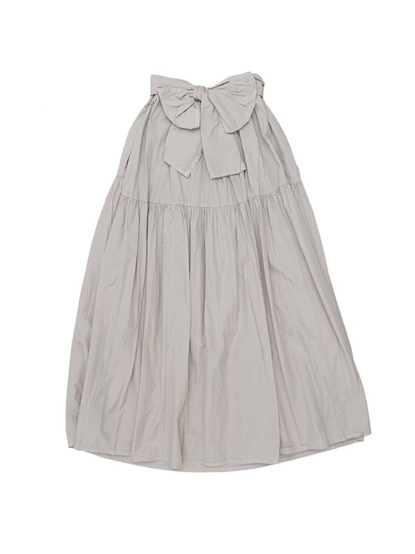 Survin cotton broadcloth wrapped gather skirt-コットンラップ