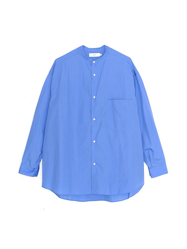 Broad l/s oversized band collar shirt-ブロードロングスリーブ