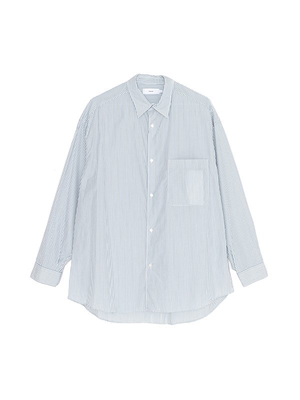 Broad stripe l/s oversized regular collar shirt-ブロードストライプ