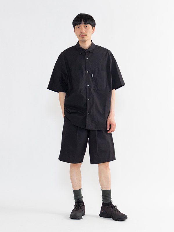 Strech typewriter wide chef shorts-ストレッチタイプライターワイド