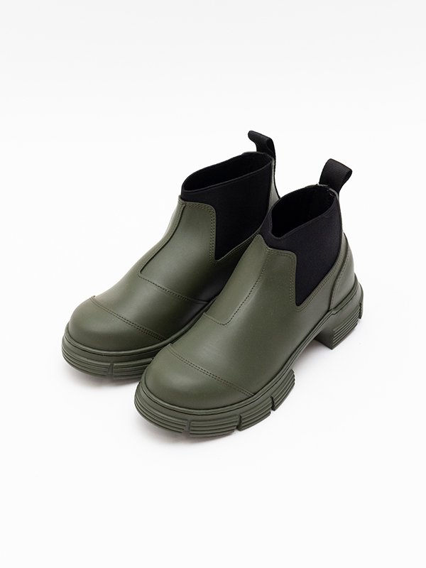 Recycled rubber crop city boot-リサイクルラバークロップシティー
