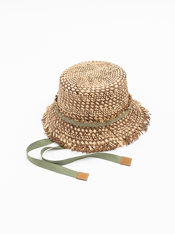 Raffia & paper bucket hat-ラフィアアンドペーパーバケットハット