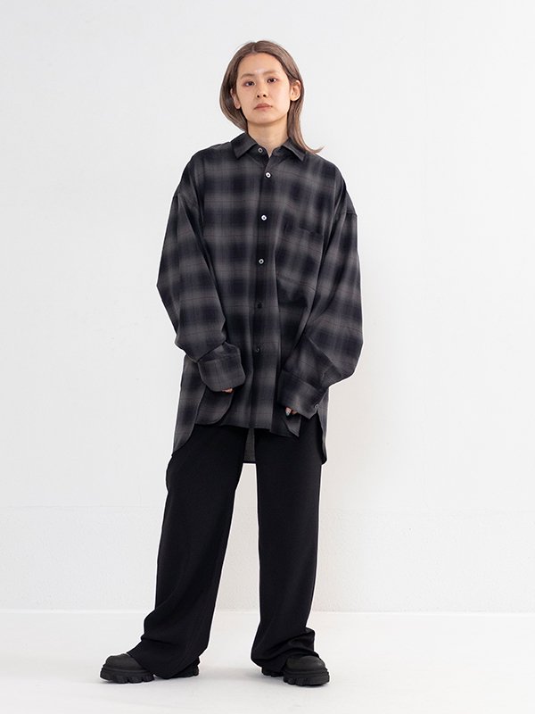 OVERSIZED DOWN PAT SHIRT-オーバーサイズダウンパットシャツ-stein