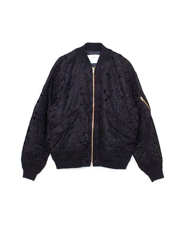 Nylon twill embroidery blouson-ナイロンツイルエンブロイダリー