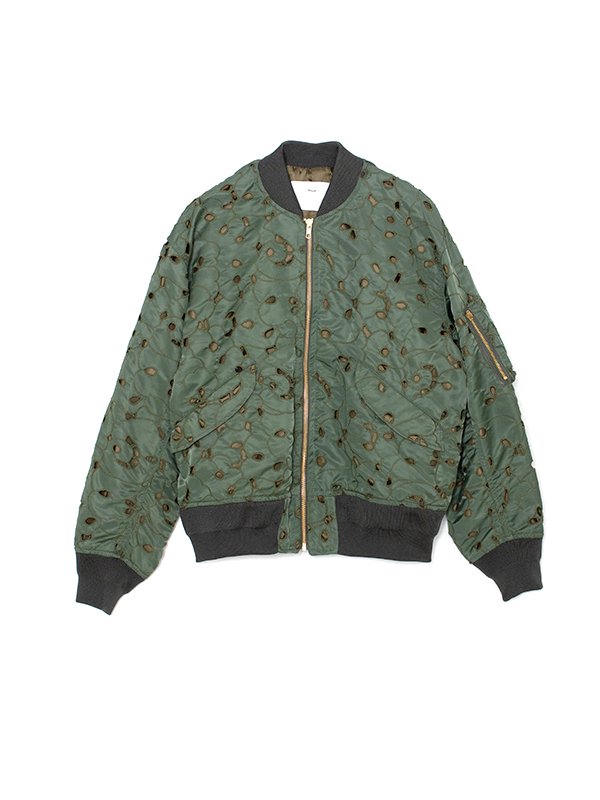 Nylon twill embroidery blouson-ナイロンツイルエンブロイダリー