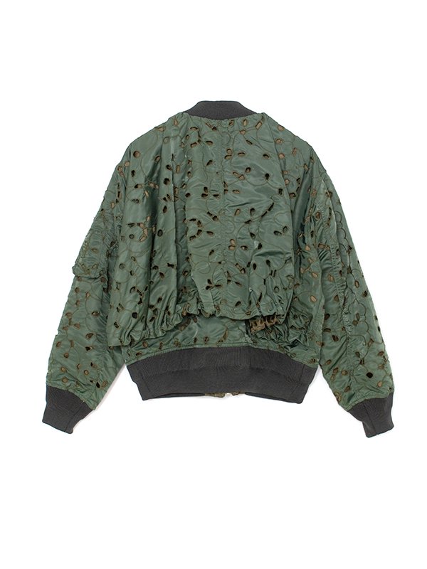 Nylon twill embroidery blouson-ナイロンツイルエンブロイダリー