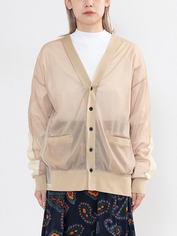 Chiffon jersey cardigan-シフォンジャージカーディガン-TOGA PULLA