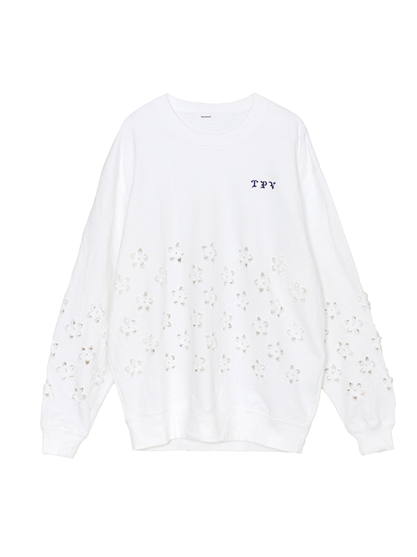 Flower cut out sweatshirt-フラワーカットアウトスウェット-TOGA