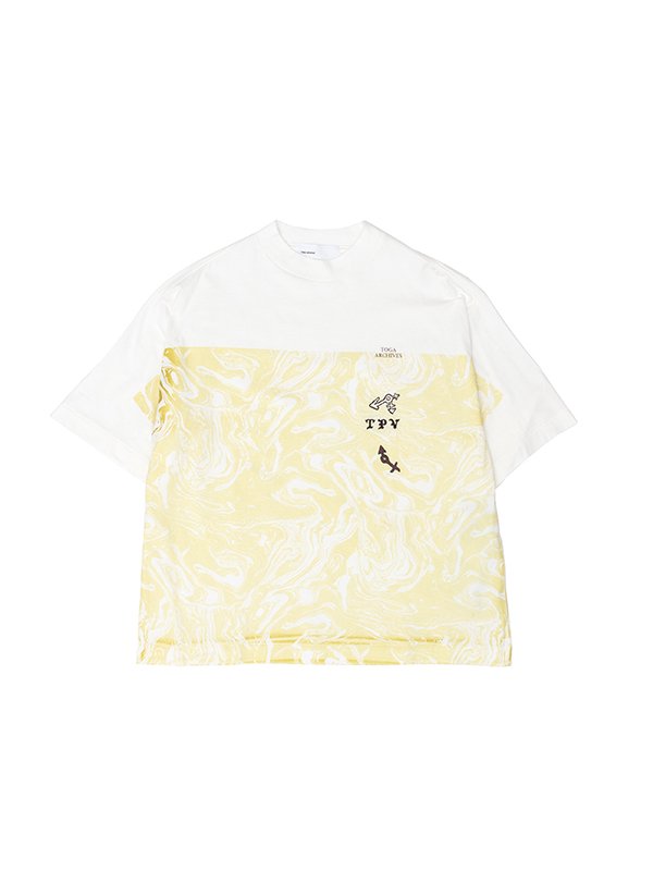 Marble print wide t-shirt-マーブルプリントワイドTシャツ-TOGA PULLA
