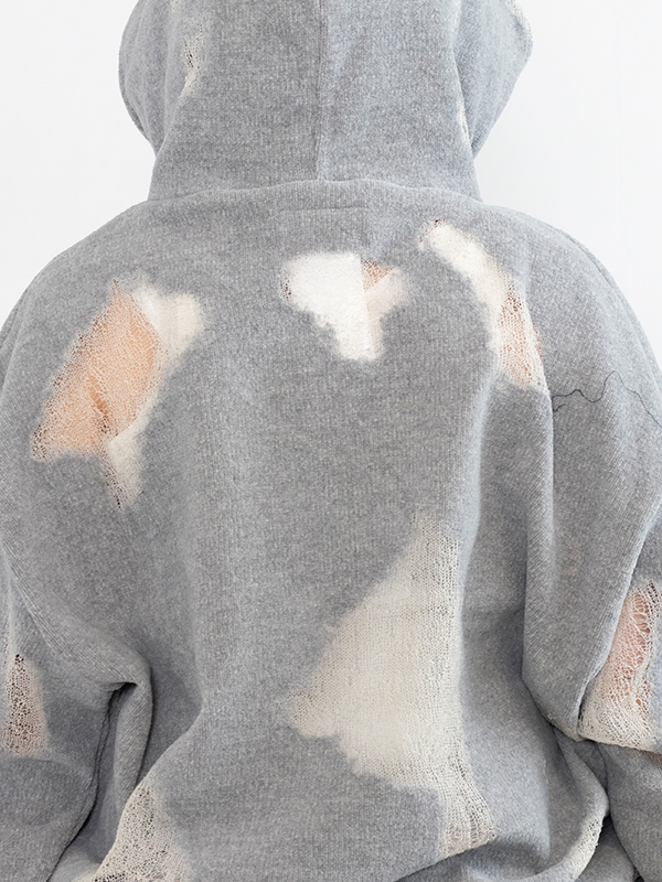 RIPPED OFF KNIT HOODIE-リップドオフニットフーディー-doublet