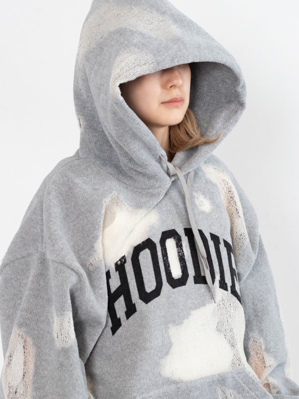 RIPPED OFF KNIT HOODIE-リップドオフニットフーディー-doublet