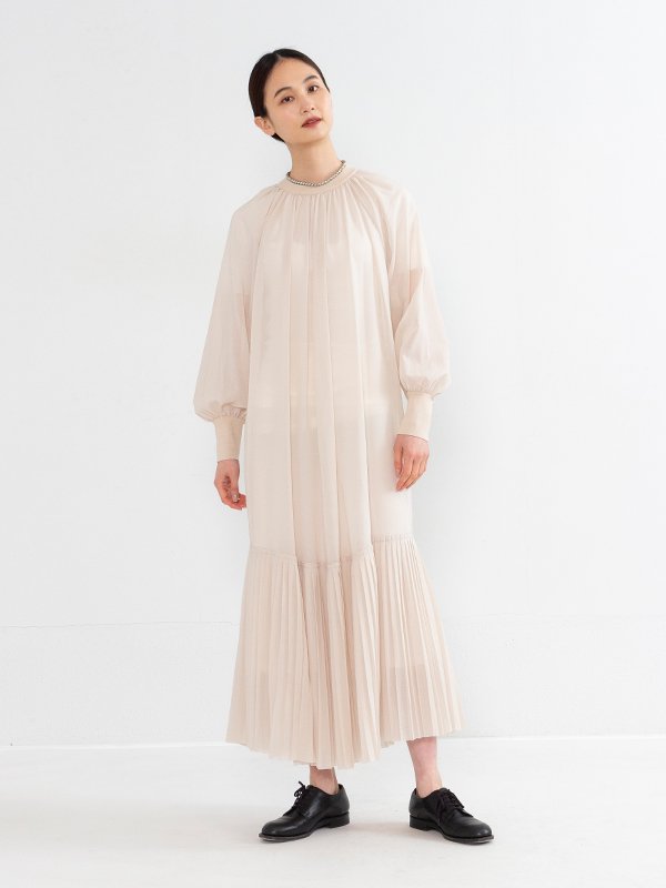 SHIRRED VOILE DRESS-シアーボイルドレス-HYKE（ハイク）通販| st company