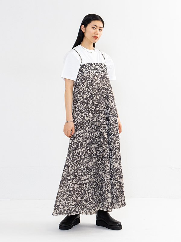 W/P PEBBLE PRINTED MAXI DRESS-ペブルプリントマキシドレス-HYKE