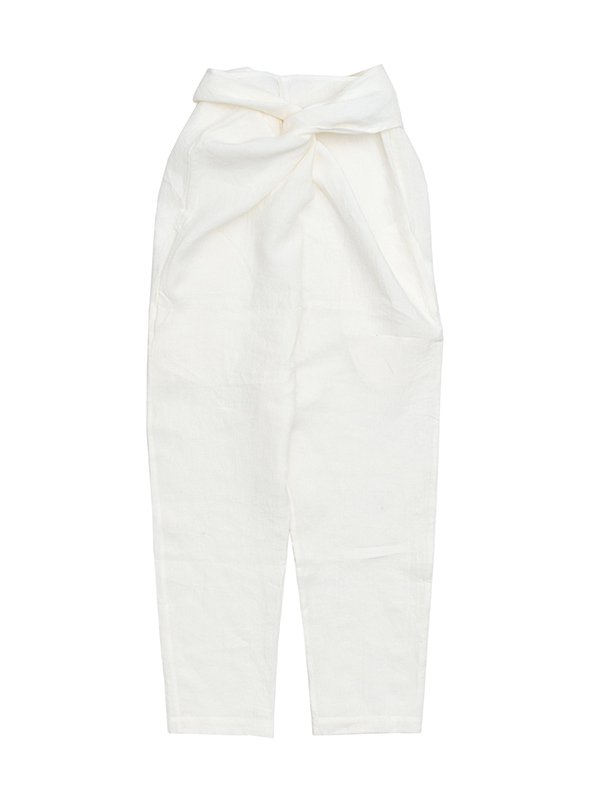 High count linen slim wrapped pants -ハイカウントリネン