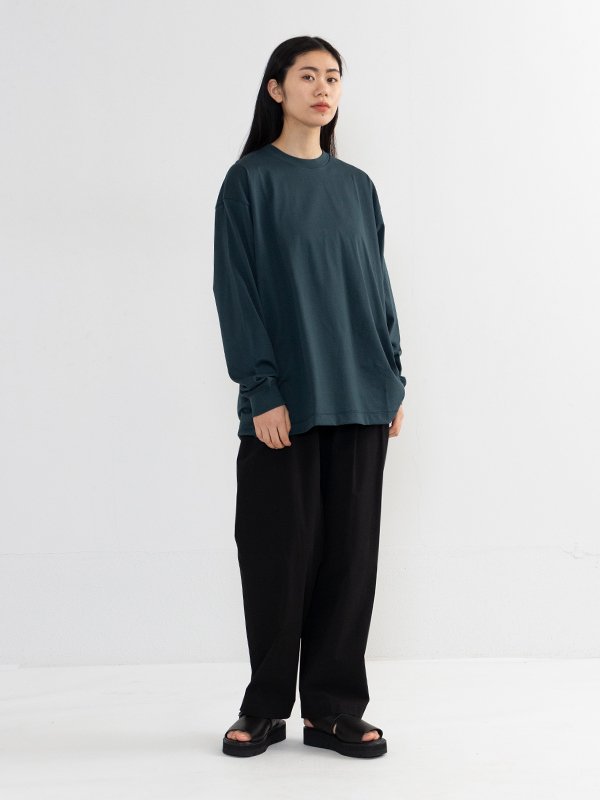 48/2 natural dye oversized long sleeve t-shirt-ナチュラルダイ