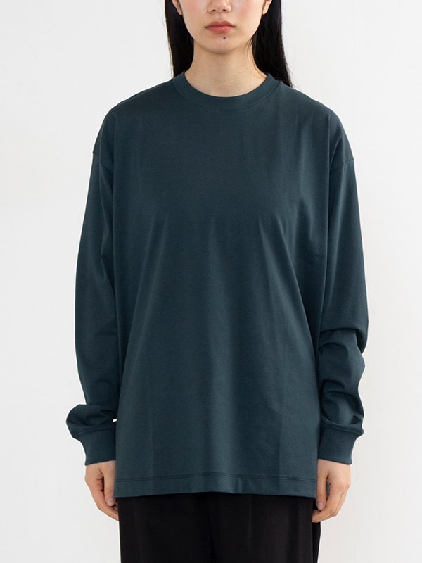 48/2 natural dye oversized long sleeve t-shirt-ナチュラルダイ