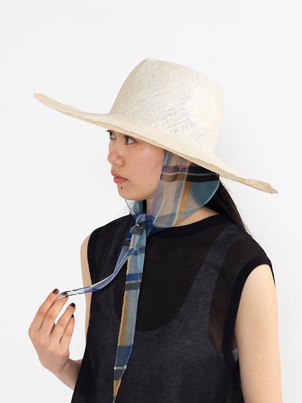 Ramie hat w/ scarf strap-ラミーハットスカーフストラップ-KIJIMA