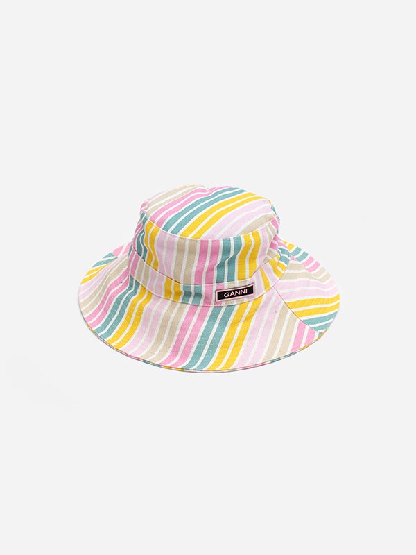 Recycled tech bucket hat stripe-リサイクルテックバケットハット