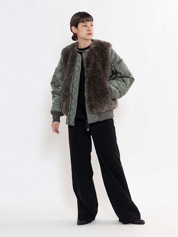 HYKE 23AW FAUX SHEARLING TYPE MA-1 黒 3