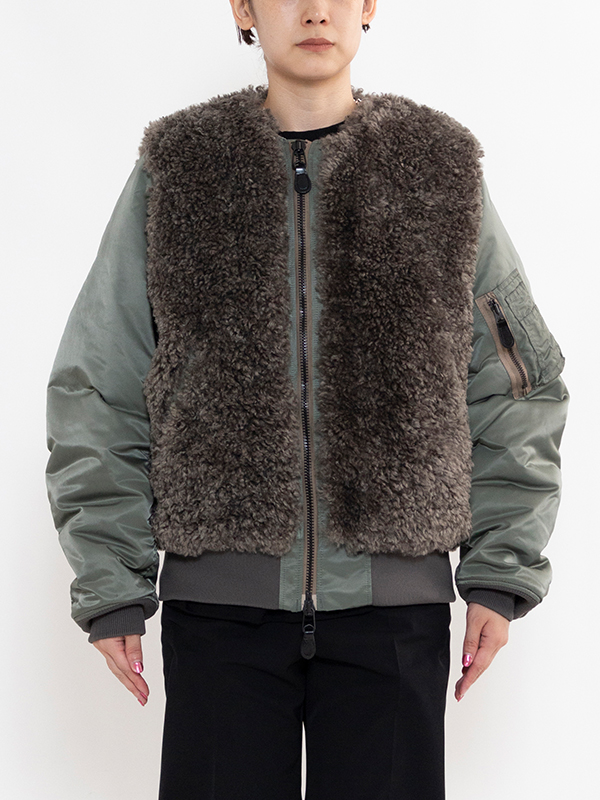 HYKE 23AW FAUX SHEARLING TYPE MA-1 黒 2