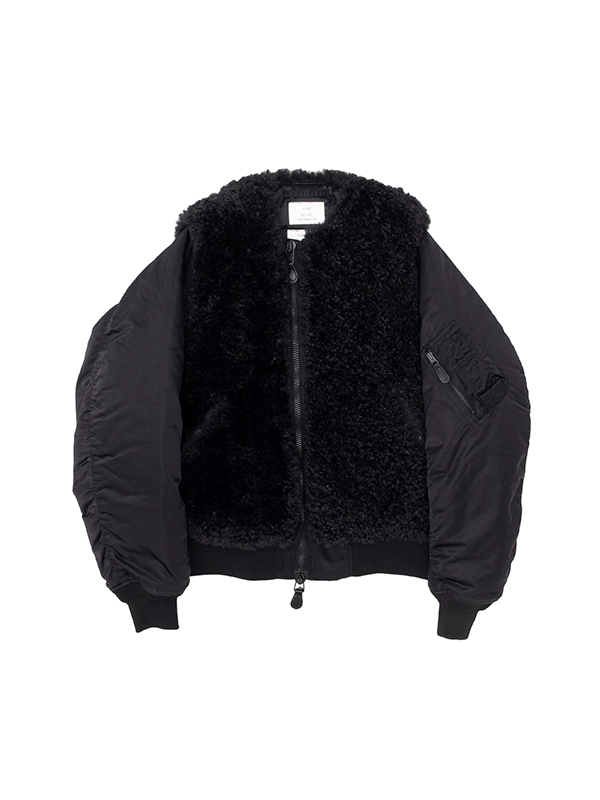 HYKE 23AW FAUX SHEARLING TYPE MA-1 黒 2-