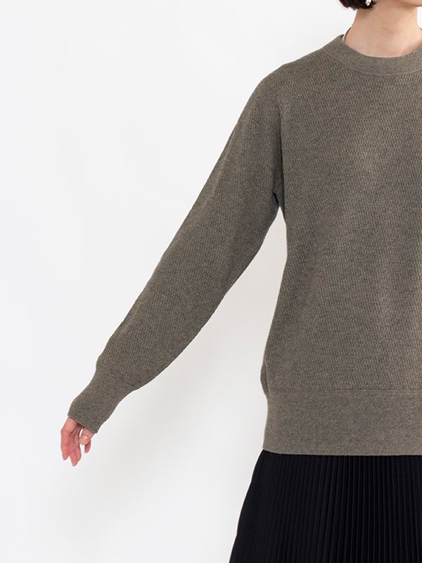 C/C CREW NECK THERMAL SWEATER-コットンカシミヤクルーネックサーマル