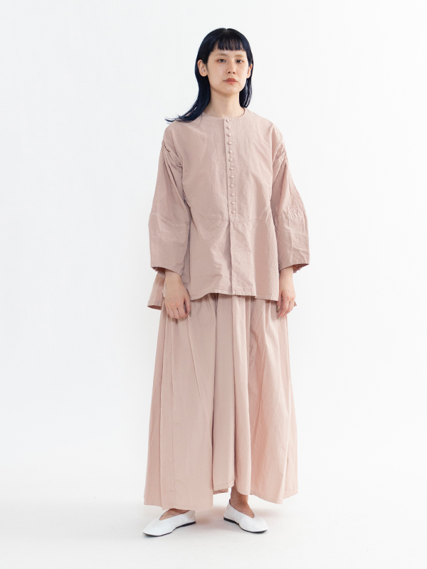 Suvin cotton broadcloth wrapped gather skirt-スビンコットン Suvin cotton broadcloth wrapped gather skirt-スビンコットン