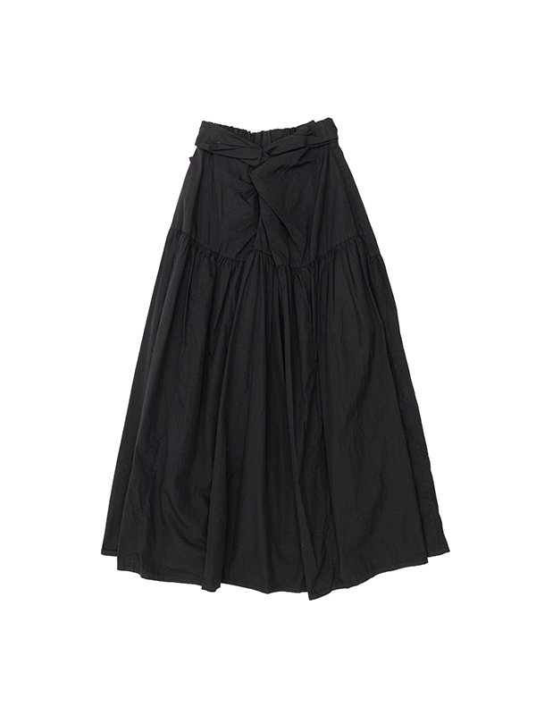 Suvin cotton broadcloth wrapped gather skirt-スビンコットン