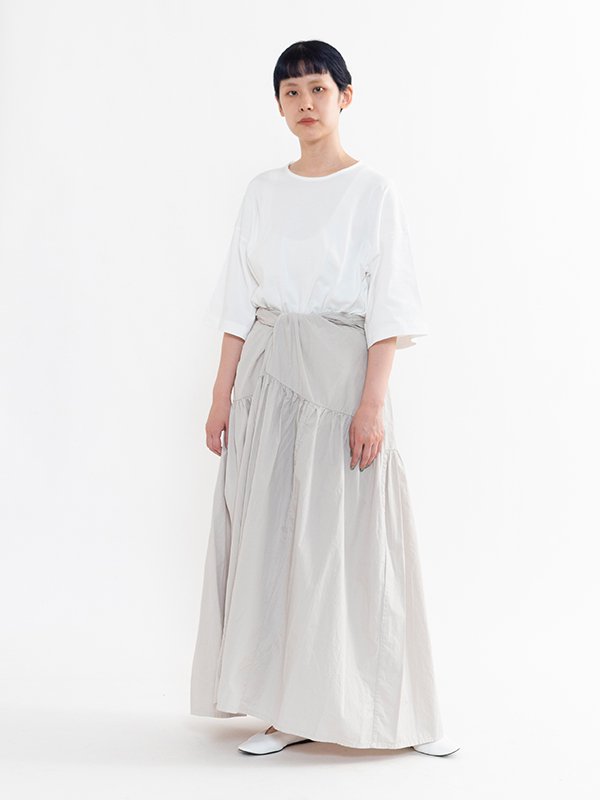 Suvin cotton broadcloth wrapped gather  skirt-スビンコットンブロードクロスラップギャザースカート-COSMIC WONDER（コズミックワンダー）通販| st company